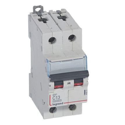 409201Legrandقاطع دائرة Legrand DX3 ثنائي القطب 13A منحنى C