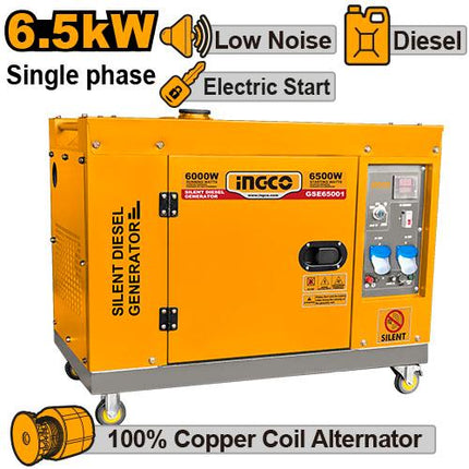 GSE65001-1INGCOمولد ديزل صامت GSE65001 6.5 كيلوواط بدء كهربائي