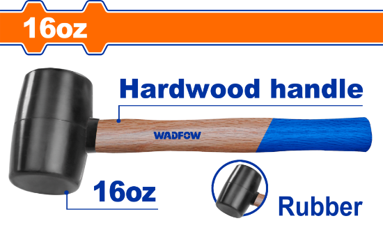 WMB7302Wadfowمطرقة كوتشوك 16 أوقية بمقبض خشبي