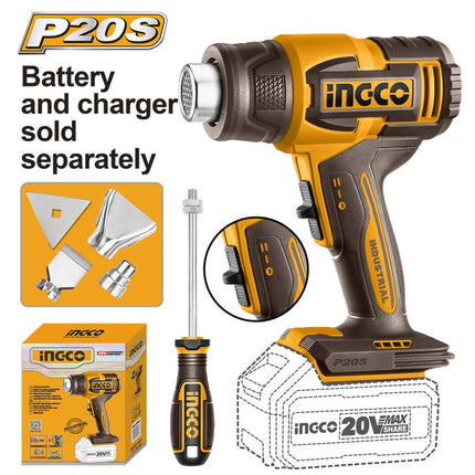 HGLI2006INGCOمسدس حراري لاسلكي Ingco 20V احترافي HGLI2006