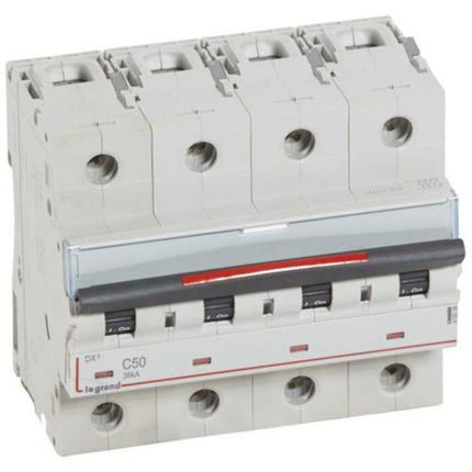 410039Legrandقاطع دائرة ليجراند DX3 رباعي الأقطاب 50 أمبير منحنى C