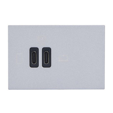 077674LLegrandموزاييك شاحن USB 3 وحدات 63 واط ثنائي Type-C توصيل الطاقة ألومنيوم