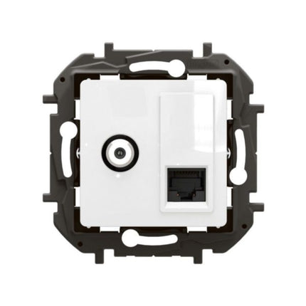 NP493WHLegrandمقبس نيلويه تلفاز نوع F مع RJ45 CAT6 UTP أبيض