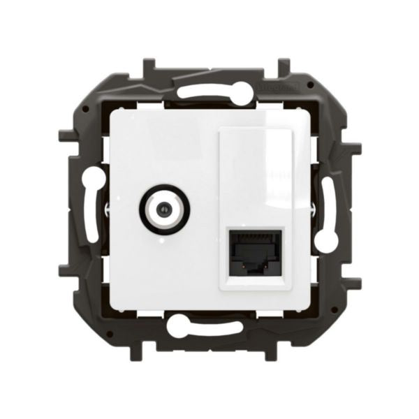 NP493WHLegrandمقبس نيلويه تلفاز نوع F مع RJ45 CAT6 UTP أبيض