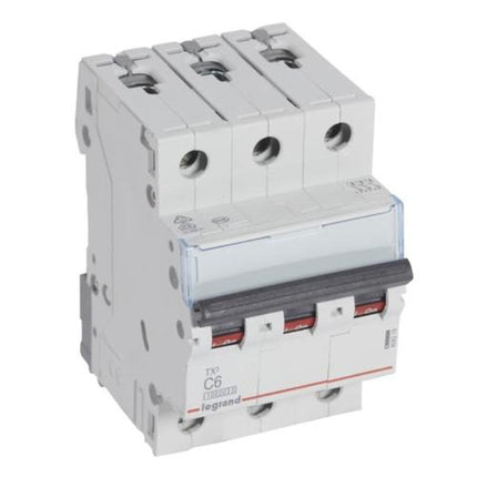 404218Legrandقاطع دارة Legrand TX3 ثلاثي الأقطاب 6A 10kA منحنى C