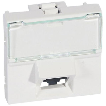 076503Legrandمقبس Mosaic RJ45 مائل 45° الفئة 6 UTP وحدتين أبيض