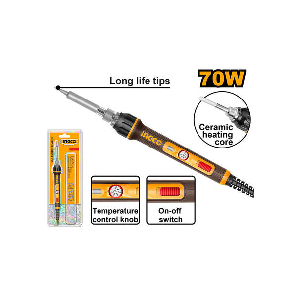 SI01606INGCOمكواة لحام كهربائية INGCO 70 واط SI01606