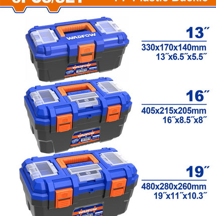 WTB2103Wadfow مجموعة صناديق أدوات بلاستيكية من وادفو 3 قطع