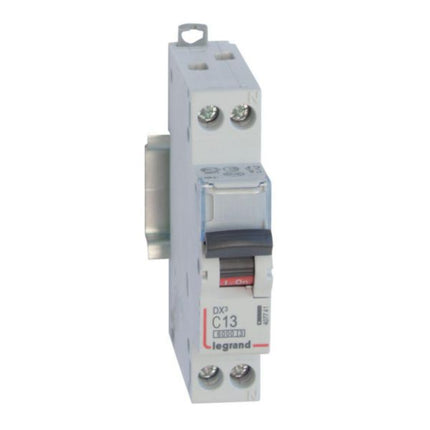 407741Legrandقاطع تيار Legrand MCB DX3 بسعة 6000A قطب واحد محايد 13A منحنى C
