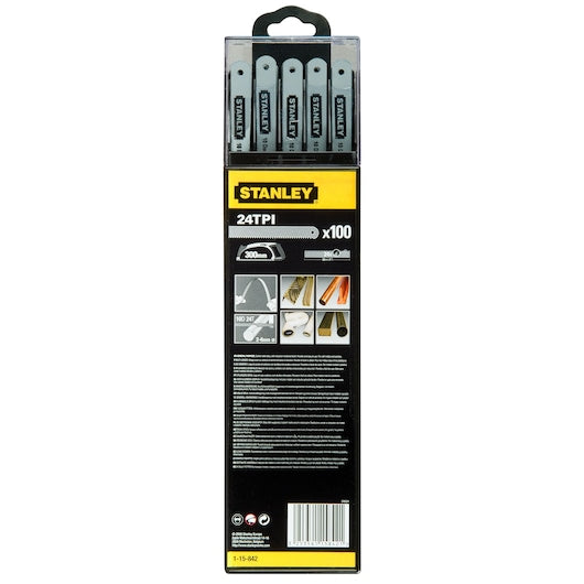 1-15-842STANLEYشفرات المنشار اليدوي STANLEY® 300 مم 24 TPI (100 قطعة)