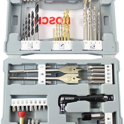 Screwdriver + Drill Bit Silver Set Wood/Concrete/Metal - 49pcs