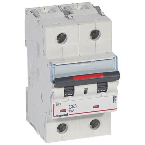 410014Legrandقاطع دارة ليجراند DX3 ثنائي القطب 63A منحنى C