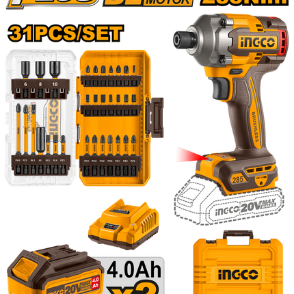 COSLI240966INGCOمشغل التأثير اللاسلكي بدون فرش Ingco 20V من BUILDMATE COSLI240966