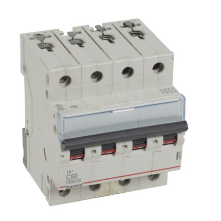403567Legrandقاطع دائرة Legrand TX3 رباعي الأقطاب 50A منحنى C