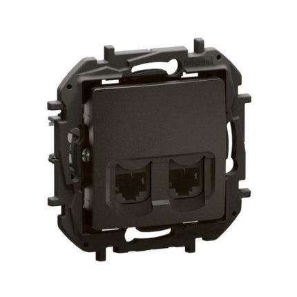 NP4335BKLegrandمقبس نيلوي 2XRJ45 Cat6A STP أسود بموصلات مزدوجة