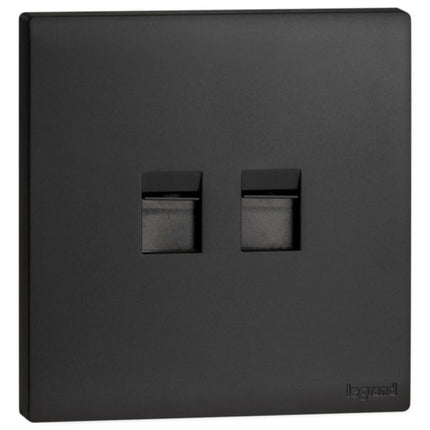 MEC17065BLLegrandمحول Obria Keystone المزدوج مات أسود لمقبس RJ