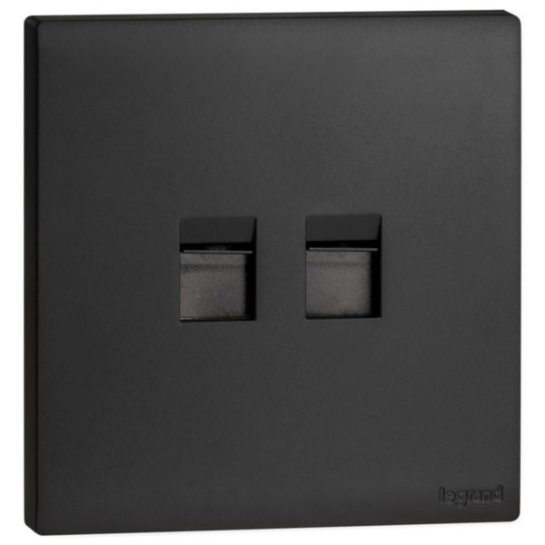 MEC17065BLLegrandمحول Obria Keystone المزدوج مات أسود لمقبس RJ