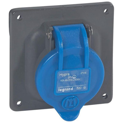 052018Legrandمقبس تثبيت لوحة Hypra IP44 16A 230V 2P+E بلاستيك