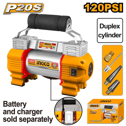 CACLI2026INGCOضاغط هواء أوتوماتيكي لاسلكي INGCO 20V بقوة 120PSI CACLI2026
