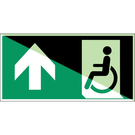 ISO Safety Sign  Emergency exit for people unable to walk or with walking impairment left