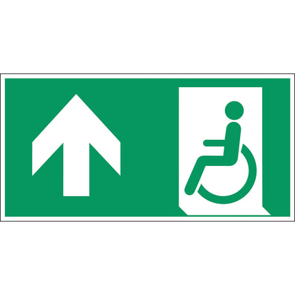 ISO Safety Sign  Emergency exit for people unable to walk or with walking impairment left