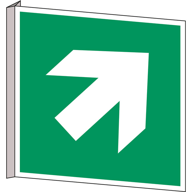 ISO Safety Sign  Direction arrow 45 degree