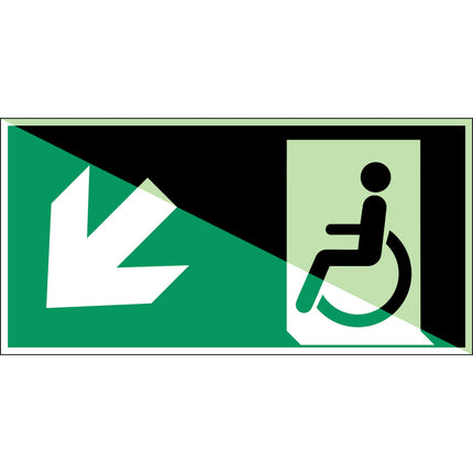 ISO Safety Sign  Emergency exit for people unable to walk or with walking impairment left