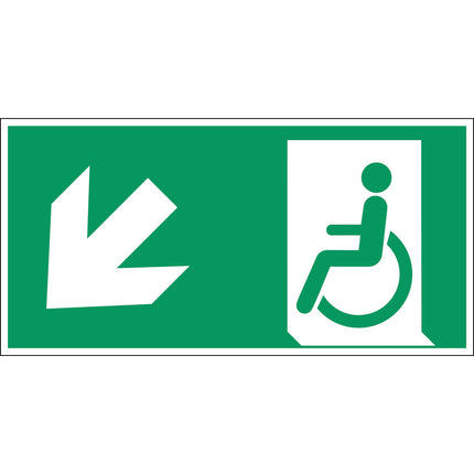ISO Safety Sign  Emergency exit for people unable to walk or with walking impairment left