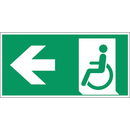 ISO Safety Sign  Emergency exit for people unable to walk or with walking impairment left