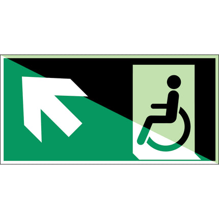 ISO Safety Sign  Emergency exit for people unable to walk or with walking impairment left
