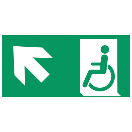 ISO Safety Sign  Emergency exit for people unable to walk or with walking impairment left