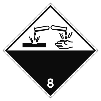 Transport Sign  ADR 8  Corrosive substance