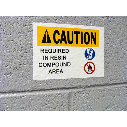 BBP85 General Purpose PrePrinted ANSI CAUTION Vinyl Labels