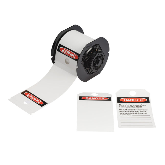 LOTO Tags  OSHA DANGER Printable Front Preprinted Back for B30 Printers  "Unauthorised Removal"