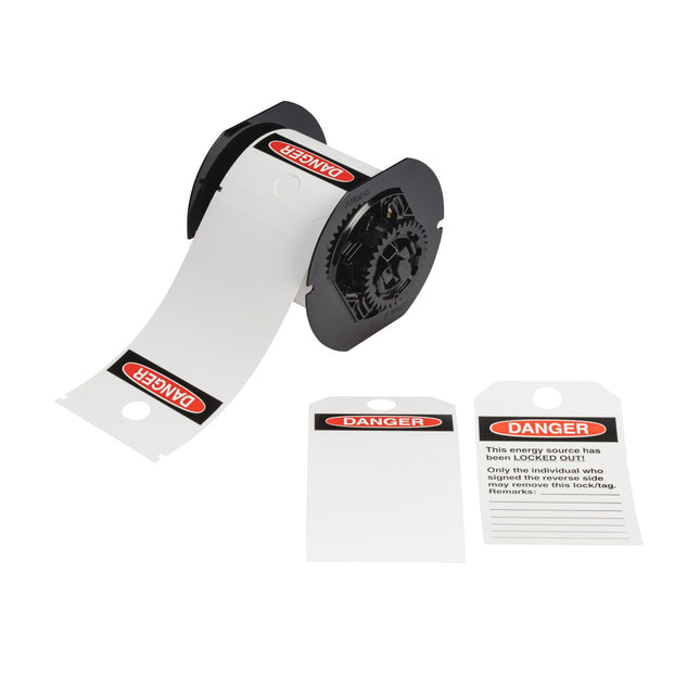 LOTO Tags  OSHA DANGER Printable Front Preprinted Back for B30 Printers  "Signed Reverse Side"