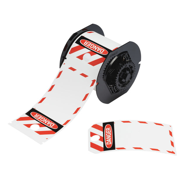 LOTO Tags  OSHA DANGER Printable Front with Striped Border Blank Back for B30 Printers