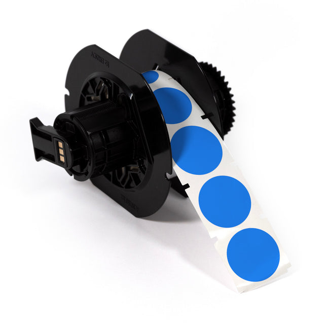 Inspection date label 25 mm Blue