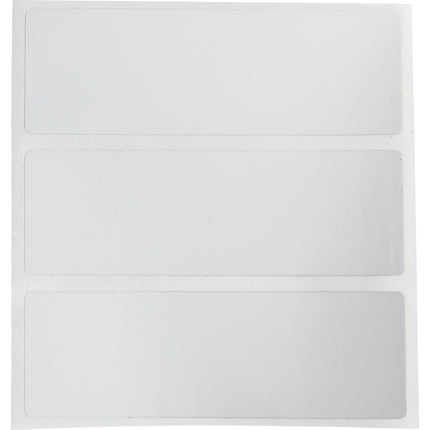 76 mm Core Satin Silver Polyester with Rubber Adhesive Labels