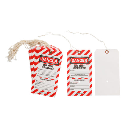TwoPart Perforated Tag   DO NOT OPERATE etc