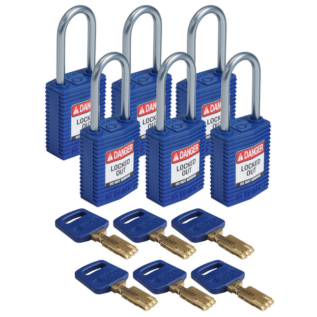 SafeKey Compact Nylon Lockout Padlocks with Alumium Shackle