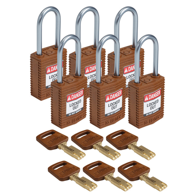 SafeKey Compact Nylon Lockout Padlocks with Alumium Shackle