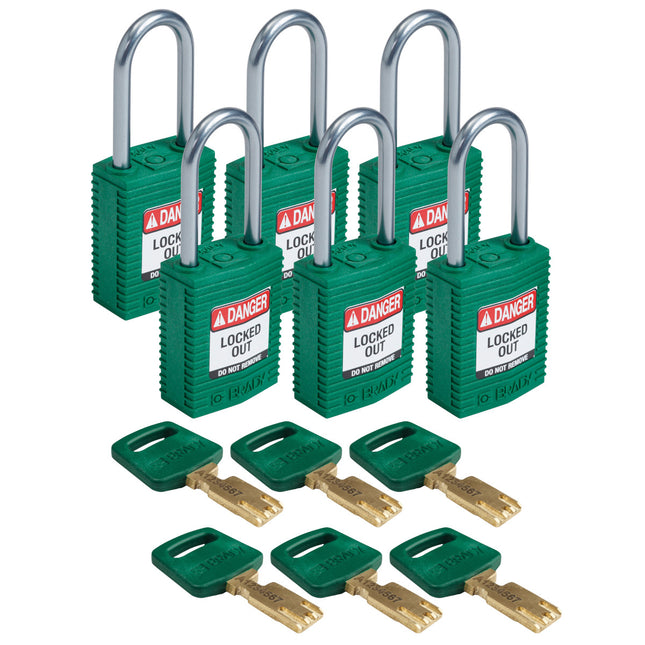 SafeKey Compact Nylon Lockout Padlocks with Alumium Shackle