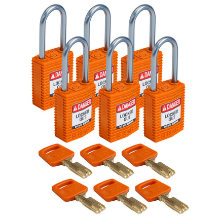 SafeKey Compact Nylon Lockout Padlocks with Alumium Shackle