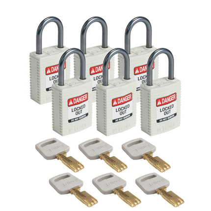 SafeKey Compact Nylon Lockout Padlocks with Alumium Shackle