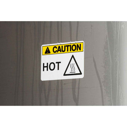 BBP85 PrePrinted ANSI CAUTION Indoor Outdoor Vinyl Labels