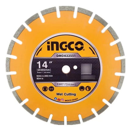 INGCO DMD033551 Diamond Cutting Disc for Asphalt and Concrete 355mm