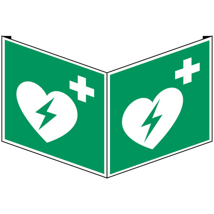 ISO Safety Sign  Automated external heart defibrillator