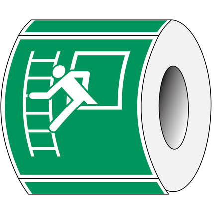 ISO Safety Sign  Emergency window with escape ladder