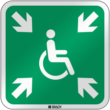 ISO Safety Sign  Evacuation temporary refuge
