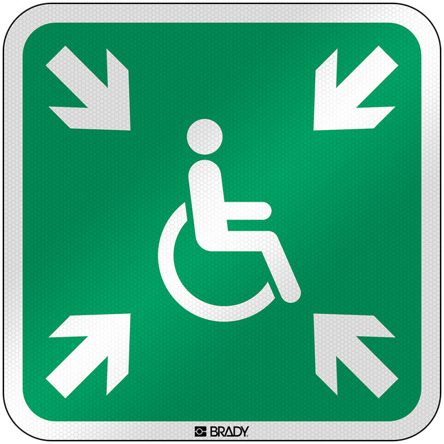 ISO Safety Sign  Evacuation temporary refuge
